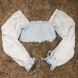 Urban Outfitters Women’s Victoria Smocked Crop Top Size Small